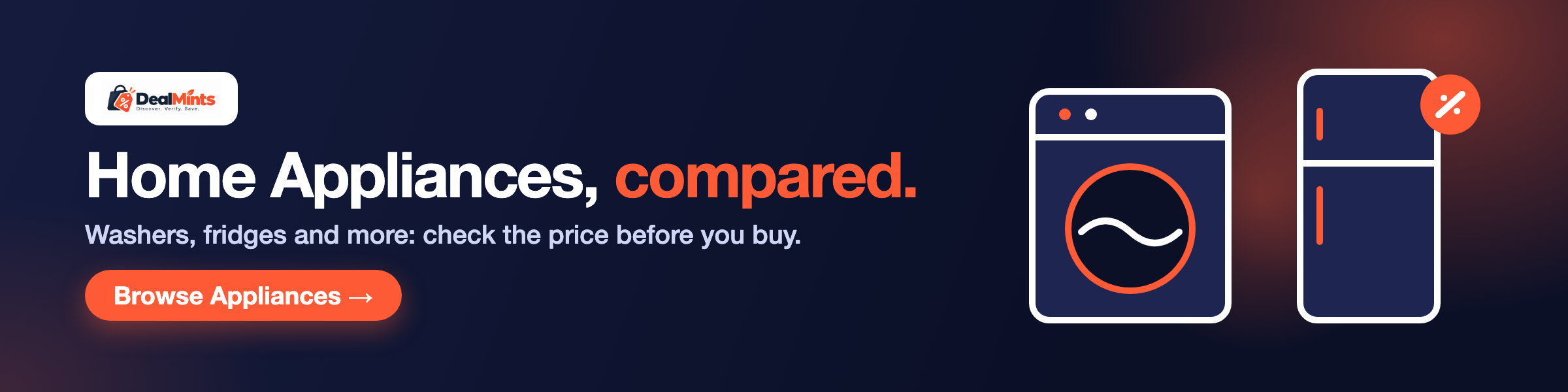 DealMints Home Appliances deals: compare washing machine, fridge and appliance prices before you buy